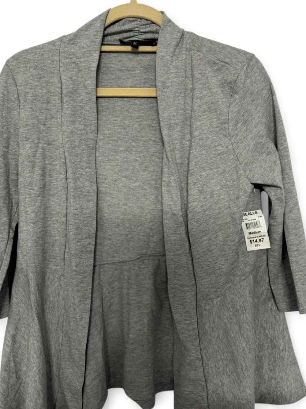 Women's Open Front Grey Cardigan Jacket